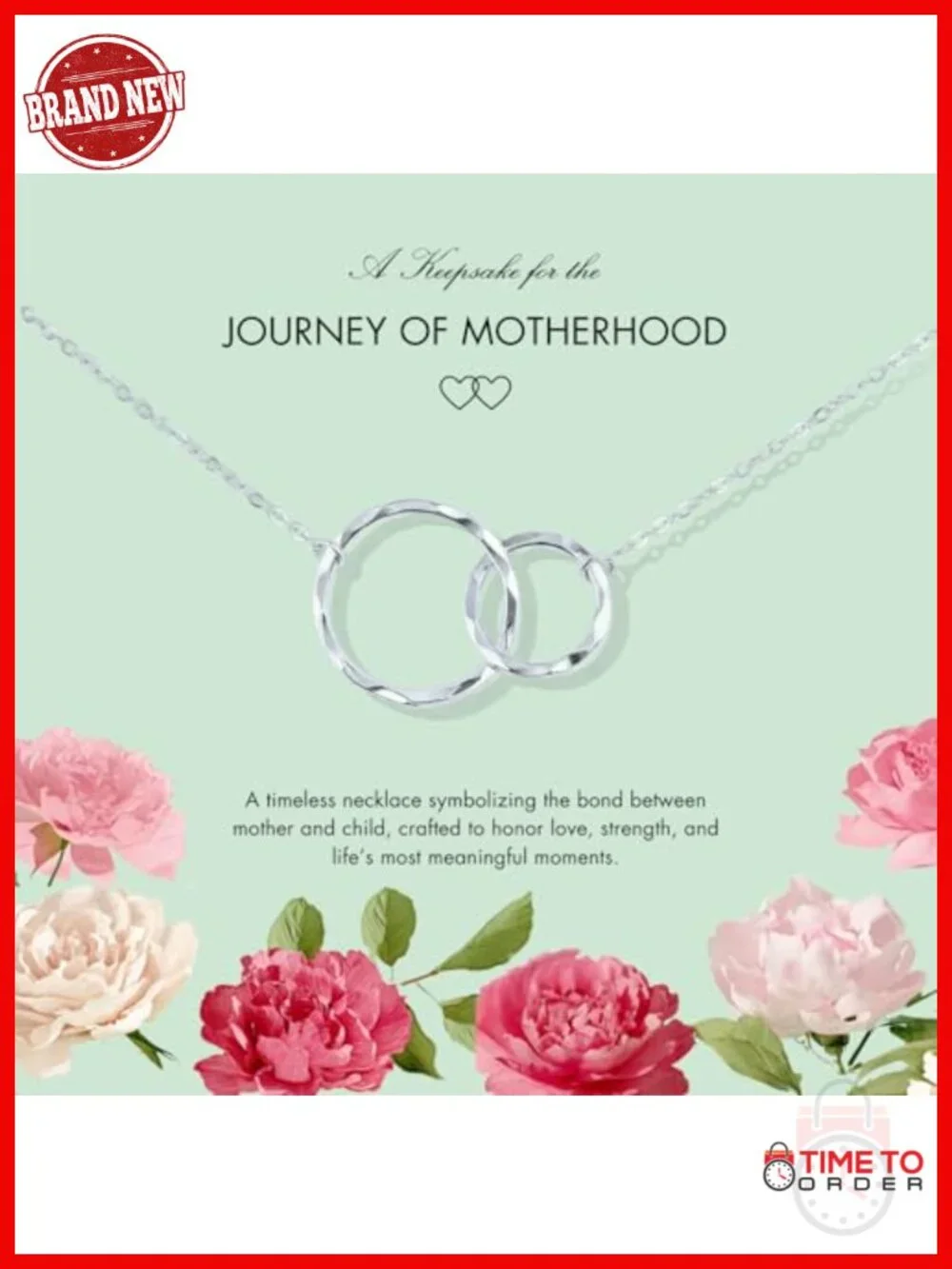 Sterling Silver Double Circle Mom to Be Necklace - Gift for Expecting Mom of